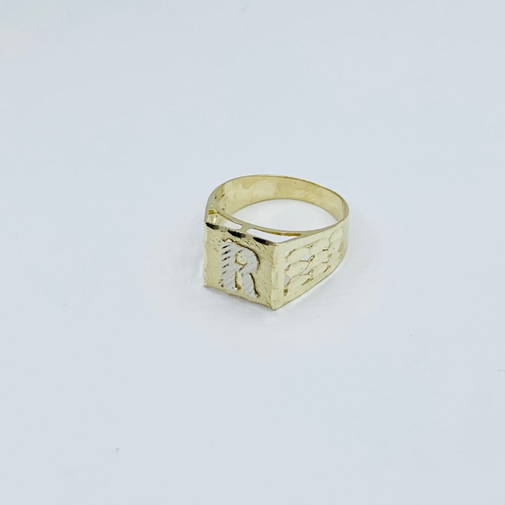 Real 10k solid Gold Initial ring letter R Size 12 - Picture 3 of 6